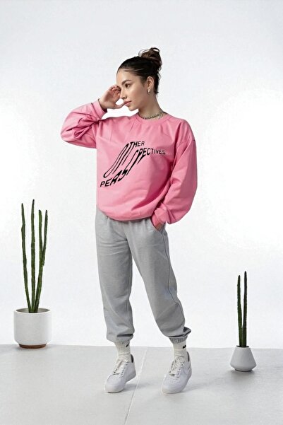 Wish BF oversized Perpective με τύπωμα με κουκούλα Σετ φόρμας χειμερινό Βαμβά...