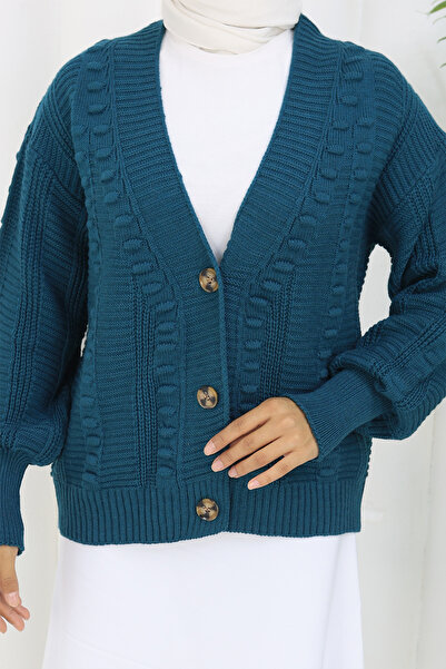 benguen Πλεκτό Πουλόβερ Ζακέτα S4002 Βενζίνη