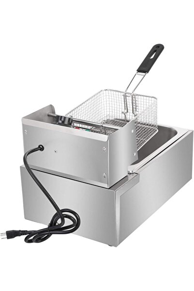 Generic XDD Electric Deep Fryer w/Basket & Lid, Countertop Kitchen Frying Machine, Stainless Steel French Fr