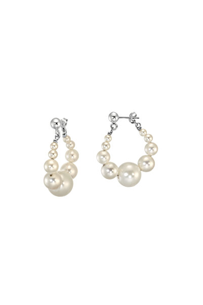 ohmygod jewelry Cercei din argint 925 cu perle și design lucrat manual - Letizia