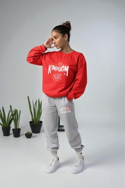 Wish BF oversized Kingdom με τύπωμα με κουκούλα Σετ φόρμας χειμερινό, Βαμβάκι...