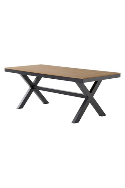 Maison Mex Masa dining gradina/terasa, BAHIA, L.200 l.89 H.74 cm, negru-natur
