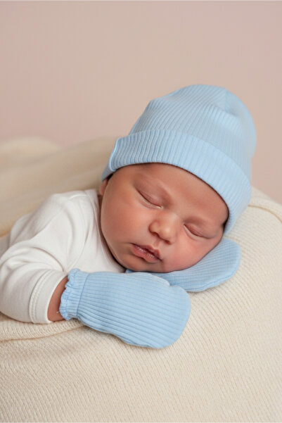 YHH Kids Newborn Hat & Gloves Set – 100% Cotton Combed Extra Soft Lightweight Anti-Sweat, 0-6 Months Unisex