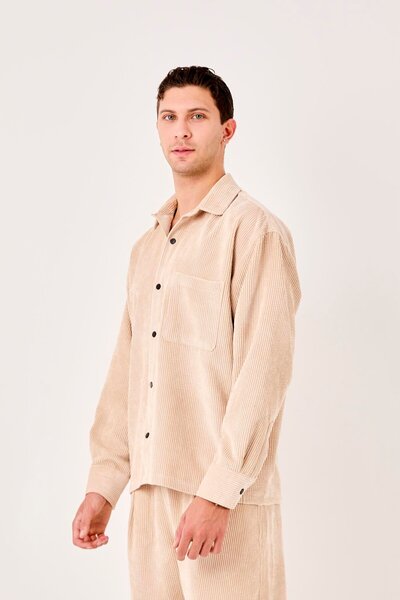 Rocqerx X-0002 Corduroy Shirt with Pocket Detail