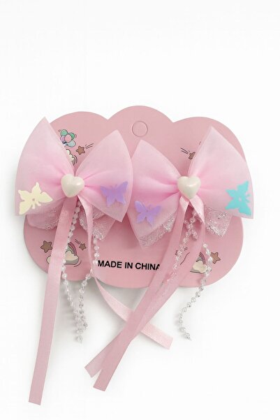 ByBest Beauty Bow with Pearl Detail, 2-Piece Clasp with Hanging Elements