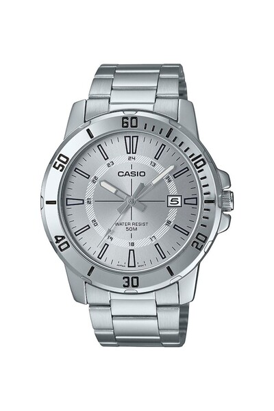 Casio Men's Casual Analog Stainless Steel Watch - MTP-VD01D-7CVUDF with White Dial