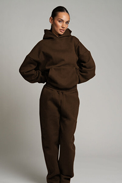 YAKAMEL طقم رياضي نسائي فاخر بثلاث خيوط مع قلنسوة وأرجل مطاطية