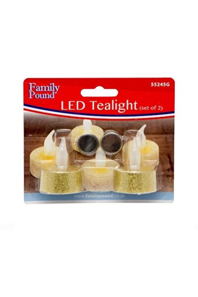 FAMİLY Decoratiune de Craciun - set 2 lumanari led aurii