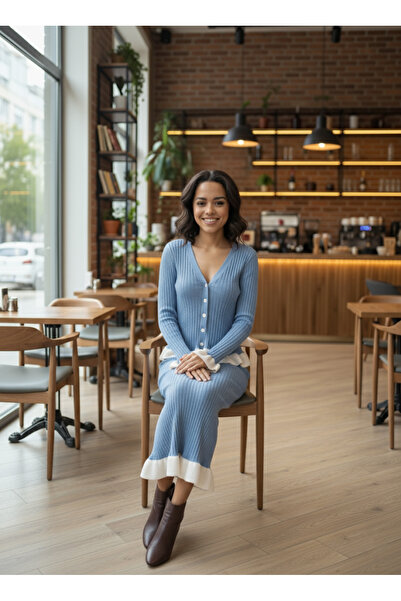 TrendParis Set de tricotaje cu bluză și fustă cu volane