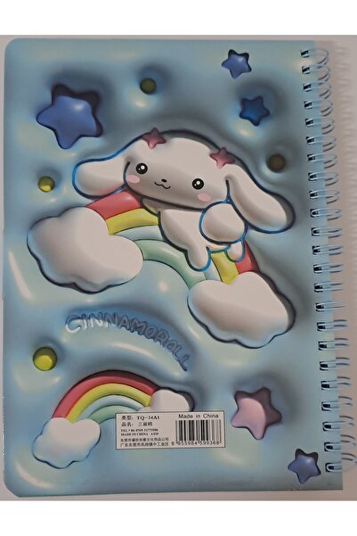 SANRIO Cinnamoroll Sert Kapak Spiralli 72 Yaprak 14x20 Defter