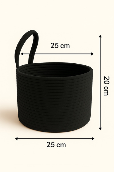 MaVaux سلة حمام منسوجة يدويًا من Asep بحبل تعليق، مقاس 25×20 سم، يمكن تعليقها...