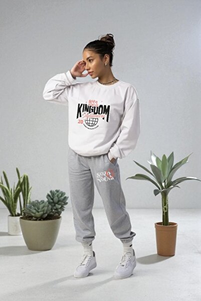 Wish BF oversized Kingdom με τύπωμα με κουκούλα Σετ φόρμας χειμερινό, Βαμβάκι...