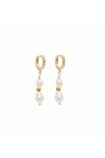 ohmygod jewelry 925 Argint Marbella Gold-Plated Silver Earrings with Pearls