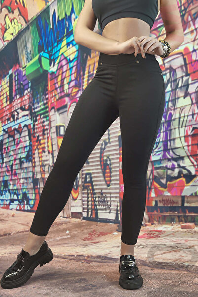 WildFashion Blugi tip colanti cu talie inalta din denim elastic C807-1