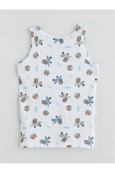 LC Waikiki Crew Neck Bear Teddy Printed Boys' Tank Top 2-Piece Set (W5)