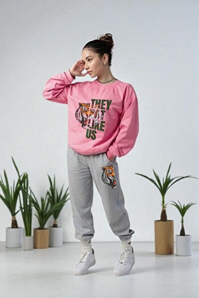 Wish BF supradimensionat Kaplan cu imprimeu cu glugă Set de trening de iarnă,...