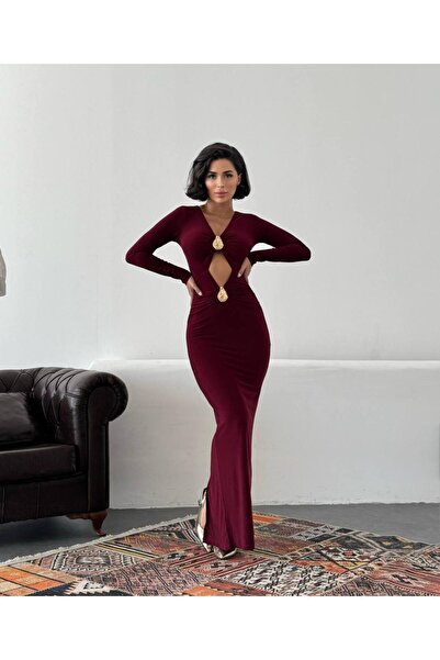 MİSSCİXFASHİON Жіночий аксесуар Декольте Зібрана довга сукня