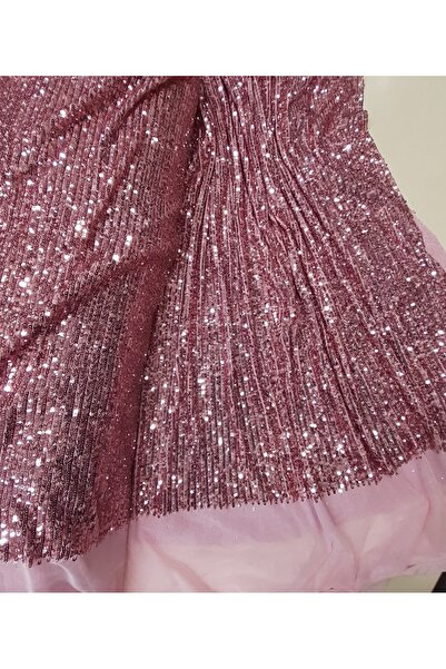 Safir Kumaş Abiye İçin Yumuşacık Işıl Işıl Payet Kumaş 3 Metre