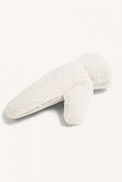 Oysho Faux shearling mittens with cord