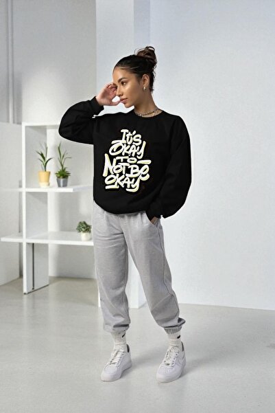 Wish BF oversized Okay με τύπωμα με κουκούλα Σετ φόρμας χειμερινό Βαμβάκι τεμ...