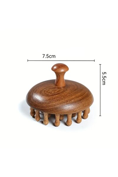 Sorendy Doğal Ahşap Geniş Dişli Masaj Tarağı Kafa Saç Derisi Uyarıcı Tarak Gua Sha Tarak AT-119