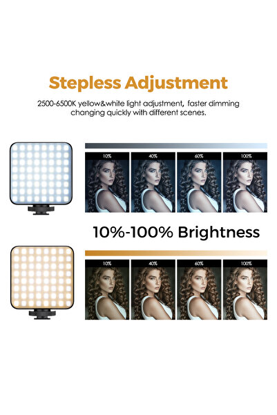 APEXEL Portable LED Camera Light, Apexel, FL03, Adjustable, 2500K-6500K, USB-C