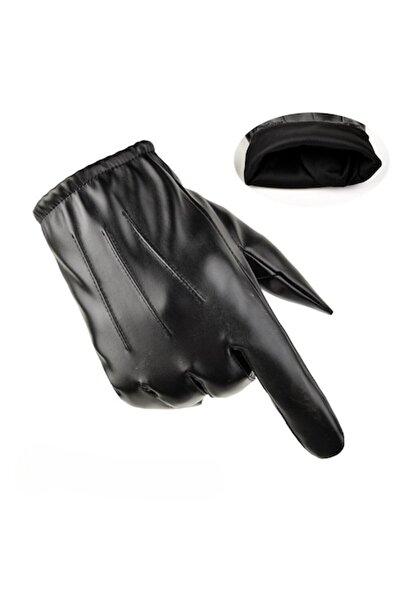 PriStyle Mănuși de iarnă pentru bărbați, din piele neagră, compatibile cu ecr...