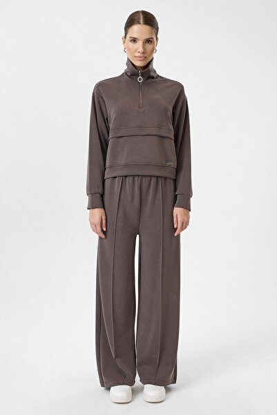 TIFFANY&TOMATO Yarım Fermuarlı Cepli Modal Sweatshirt