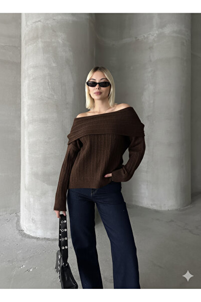 TrendParis pulover tricotat cu guler madonna