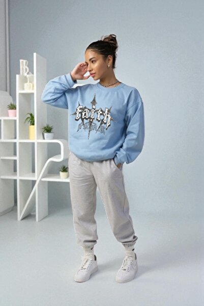 Wish BF supradimensionat Faith cu imprimeu cu glugă Set de trening de iarnă, ...