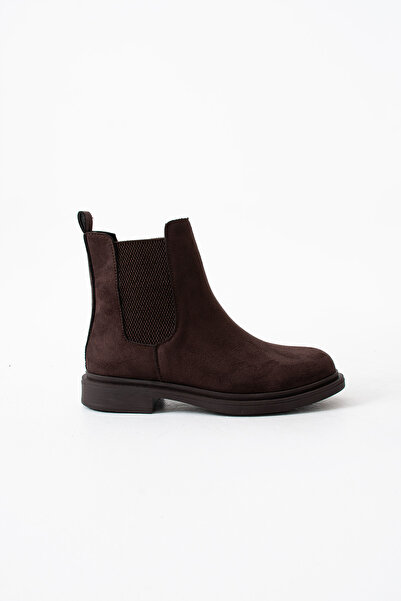 Gökçe Shoes Dilia Kahve Süet Lastik Detay Günlük Kullanım Kadın Bot