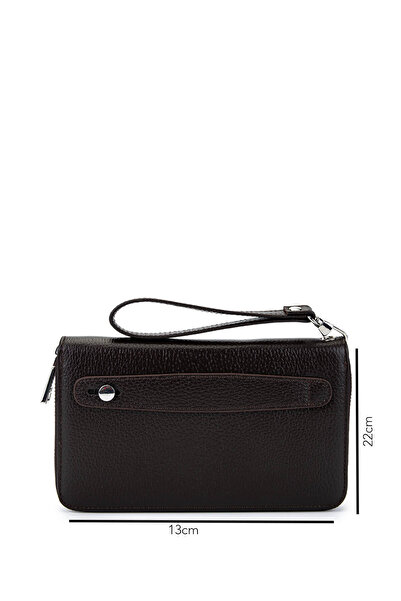 Tamer Tanca Men's Genuine Leather Brown Handbag