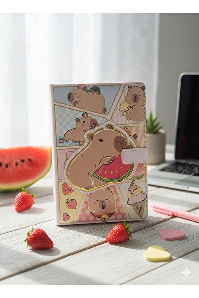 Kokoş İşler Trend Capybara Themed Organizer Agenda Notebook Set - Planner and Notepad with Cover