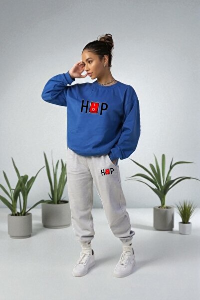 Wish BF oversized Hop με τύπωμα με κουκούλα Σετ φόρμας χειμερινό, Βαμβάκι τεμ...