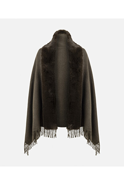 İpekyol Faux Fur Tassel Poncho