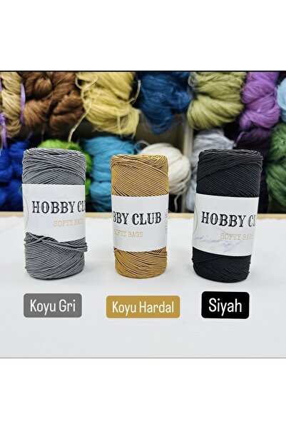 dmtbutik İ 5 Adet Premium 200 gr BORDO Polyester Makrome Ipi 2 Mm - 230 M Sup...