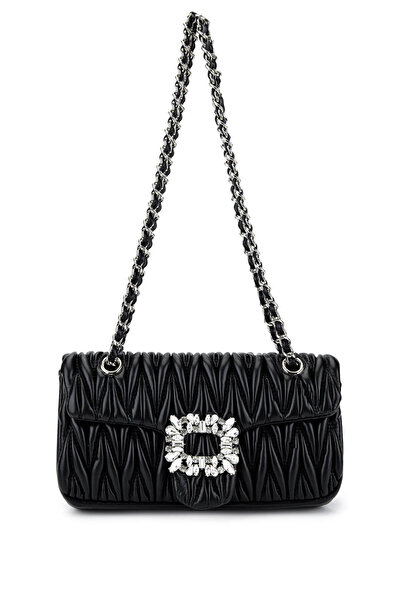 Tamer Tanca Kadın Suni Deri Siyah Omuz Çanta