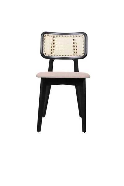 Genel Markalar Siyah Zion Hasırlı Sandalye, Zion Hasırlı Mutfak ve Bahçe Sandalyesi