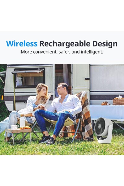 SwitchBot Smart Air Circulator Fan (Portable Rechargeable, 24 dB, 9 Speeds, Alexa Compatible)