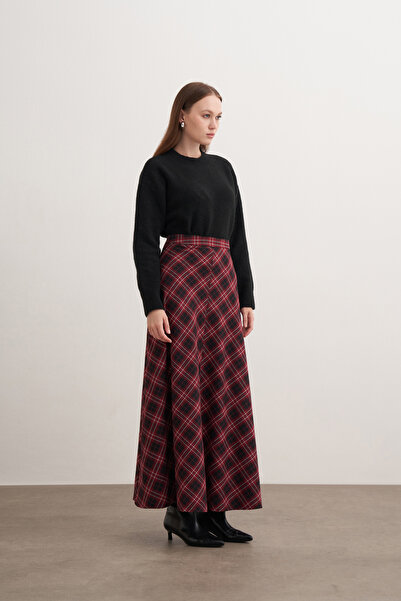 Nissh Ekose Kareli Uzun Etek