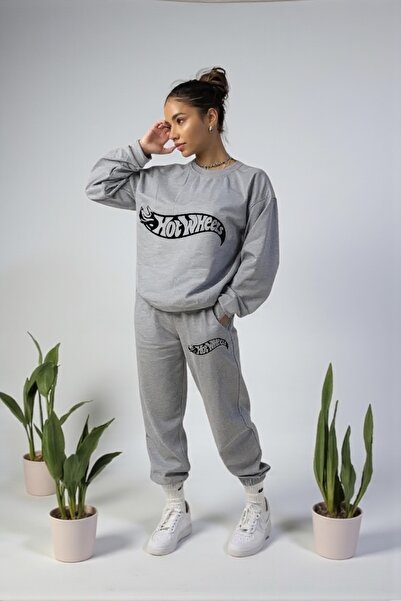 Wish BF supradimensionat HotWheels cu imprimeu cu glugă Set de trening de iar...