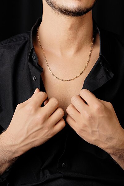 Fiyonk Kuyumculuk 14 Ayar Altın Ataç Zincir Erkek Kolye 2.55 mm