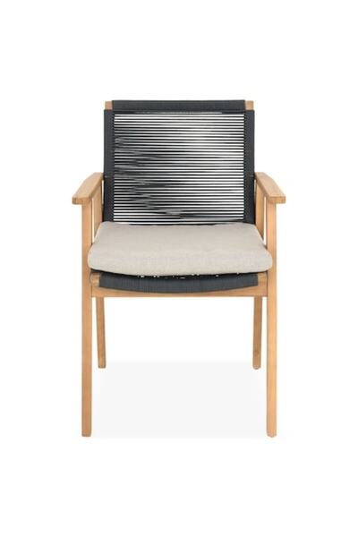 Maison Mex Scaun dining gradina/terasa, BERGEN, L.60 l.55 H.85 cm, gri