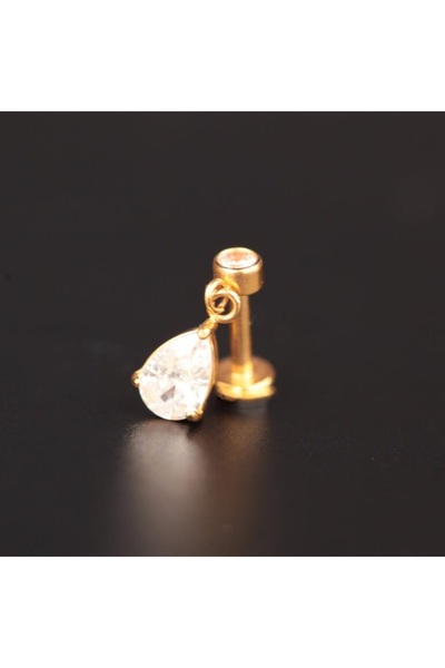 Rupen Kraft 316 L Cerrahi Çelik Sallantılı Zirkon Taşlı Kıkırdak Helix Tragus...