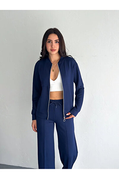 Mivelya طقم رياضي نسائي من قماش المودال بسحاب