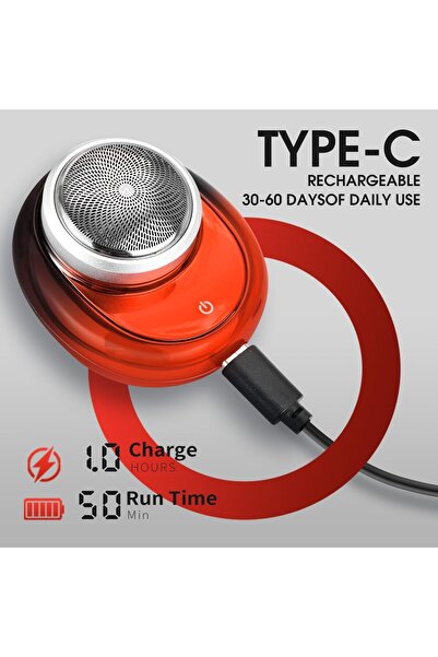 DSP Compact Men's Electric Razor - Mini Portable Shaver for Travel, Waterproof IPX7, USB-C Fast Char