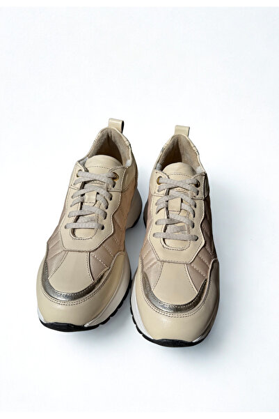 SALDA Bej Deri Tekstil Sneaker