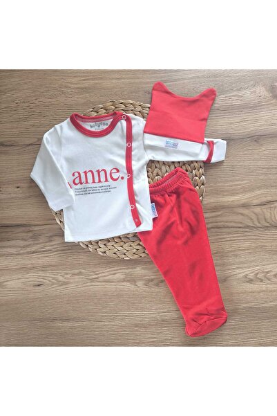 Renata's Unisex Baby Set with a Mother-Themed Design, Consisting of 3 Pieces Including Gloves and Booties.