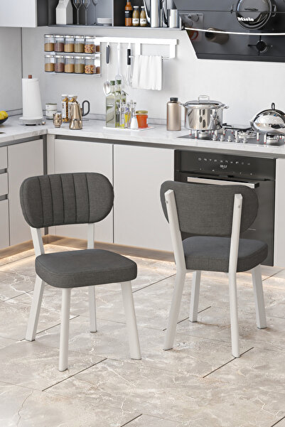 Mygusi Hazal Mutfak Sandalyesi, Yemek, Bahçe, Kafe, Modern Sandalye 1 Adet - Antrasit