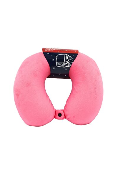 Gift Design Възглавница за пътуване, за възрастни, розова, мемори пяна, 30 см
